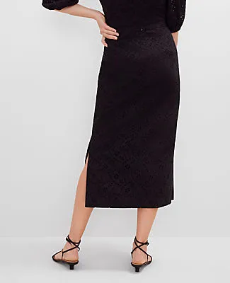 Ann Taylor Petite Eyelet Clean Midi Skirt sold by Ann Taylor product image thumbnail 3