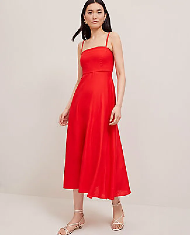 Ann Taylor Linen Blend Midi Dress sold by Ann Taylor
