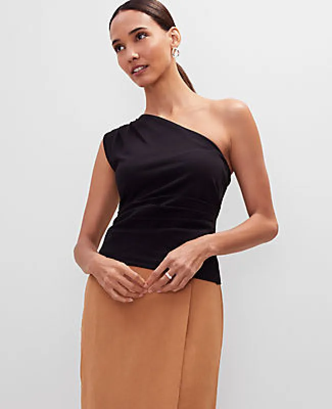 Ann Taylor Petite Ruched One Shoulder Top sold by Ann Taylor