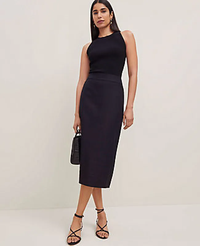 Ann Taylor Linen Blend Clean Midi Skirt sold by Ann Taylor