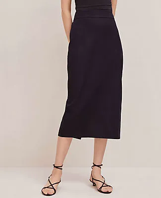 Ann Taylor Linen Blend Clean Midi Skirt sold by Ann Taylor product image thumbnail 2