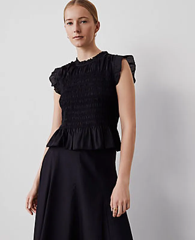 Ann Taylor Smocked Ruffled Top sold by Ann Taylor