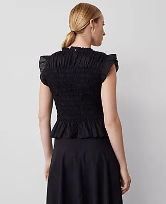 Ann Taylor Smocked Ruffled Top sold by Ann Taylor product image thumbnail 2