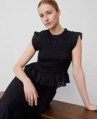 Ann Taylor Smocked Ruffled Top sold by Ann Taylor product image thumbnail 3