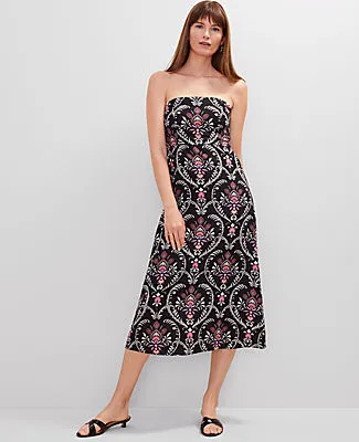 Ann Taylor Petite Floral Linen Blend Midi Dress sold by Ann Taylor
