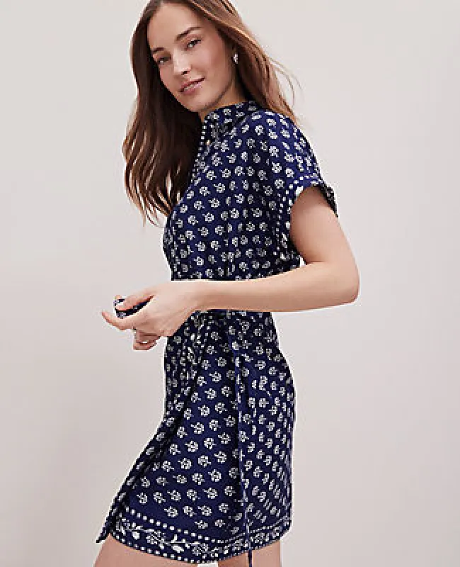 Ann Taylor Petite Weekend Collection Petaled Wrap Shirtdress sold by Ann Taylor