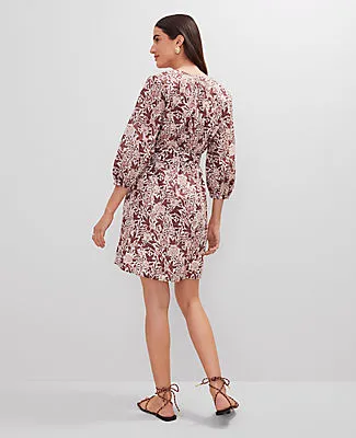 Ann Taylor Weekend Collection Floral Puff Sleeve Dress sold by Ann Taylor product image thumbnail 2