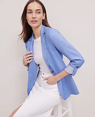Ann Taylor Petite Weekend Collection Roll Sleeve Linen Blend Blazer sold by Ann Taylor