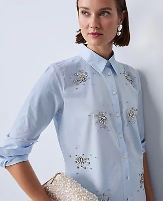 Ann Taylor Embellished Relaxed Perfect Shirt sold by Ann Taylor product image thumbnail 3