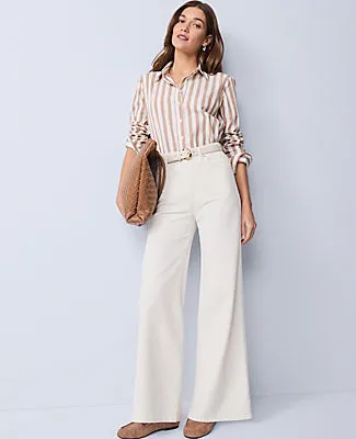 Ann Taylor Weekend Collection Striped Relaxed Perfect Shirt sold by Ann Taylor product image thumbnail 3