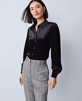 Ann Taylor Petite Velvet Button Down Shirt sold by Ann Taylor