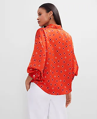 Ann Taylor Petite Geo Blouson Sleeve Shirt sold by Ann Taylor product image thumbnail 2