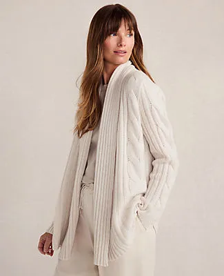 Ann Taylor Haven Well Within Cashmere Cable Open Front Cardigan sold by Ann Taylor