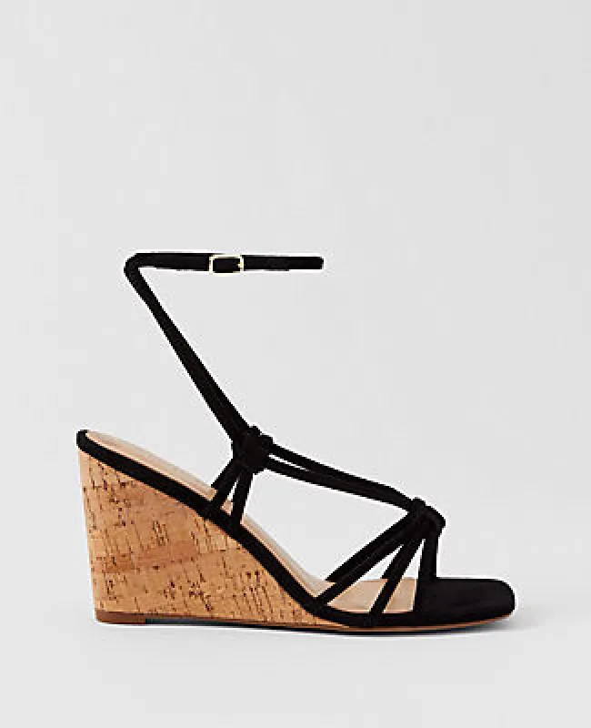 Ann Taylor Suede Lace-Up Espadrille Wedge Sandals sold by Ann Taylor