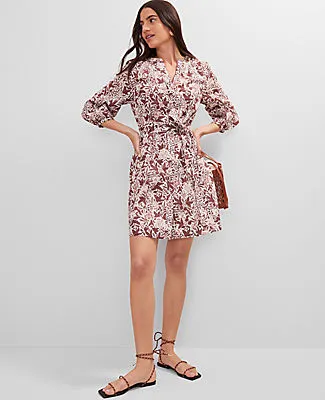 Ann Taylor Petite Weekend Collection Floral Puff Sleeve Dress sold by Ann Taylor