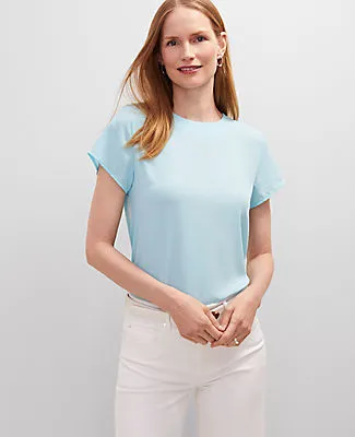 Ann Taylor Mixed Media Crew Neck Tee sold by Ann Taylor
