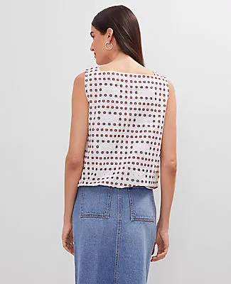 Ann Taylor Petite Weekend Collection Eyelet Bubble Hem Top sold by Ann Taylor product image thumbnail 2
