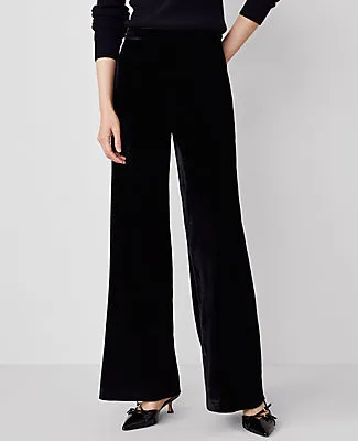 Ann Taylor The Perfect Wide-Leg Pant in Drapey Velvet sold by Ann Taylor product image thumbnail 3
