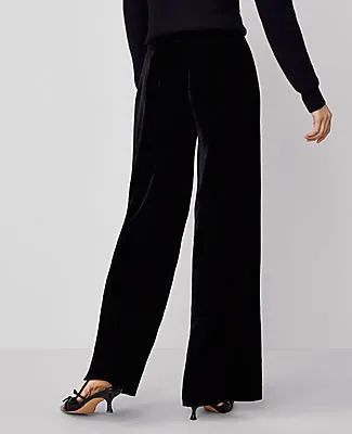 Ann Taylor The Perfect Wide-Leg Pant in Drapey Velvet sold by Ann Taylor product image thumbnail 4