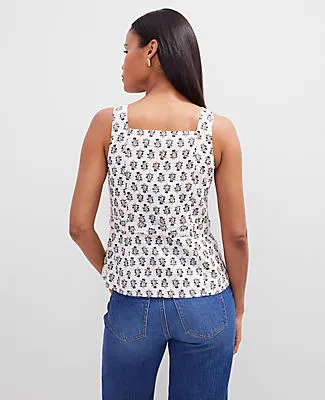 Ann Taylor Floral Linen Blend Tie Waist Top sold by Ann Taylor product image thumbnail 2