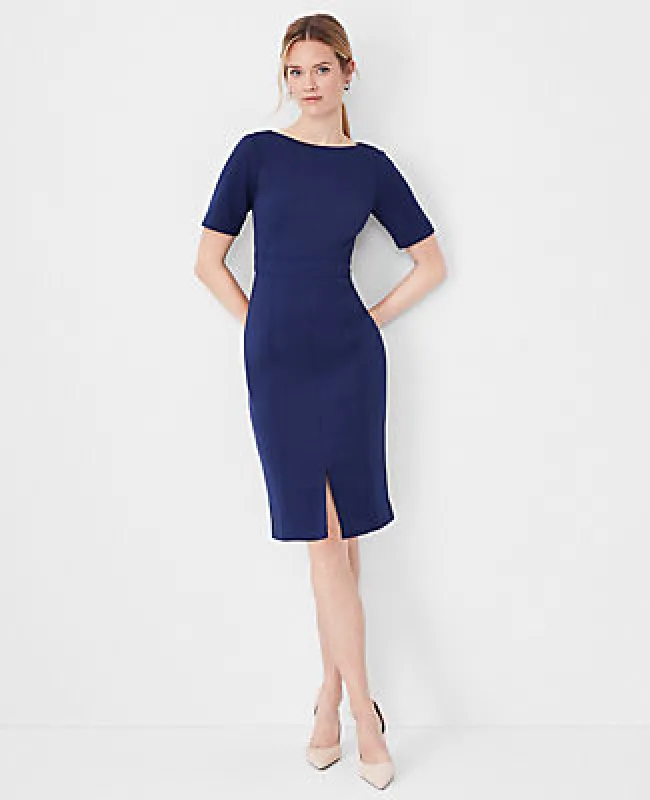 Ann Taylor The Petite Seamed Sheath Dress in Double Knit sold by Ann Taylor