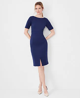 Ann Taylor The Petite Seamed Sheath Dress in Double Knit sold by Ann Taylor