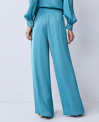 Ann Taylor The Statement Palazzo Pant in Satin sold by Ann Taylor product image thumbnail 3