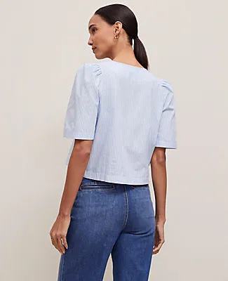 Ann Taylor Striped Triple Tie Blouse sold by Ann Taylor product image thumbnail 2