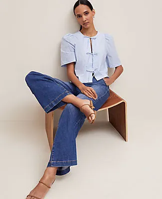 Ann Taylor Striped Triple Tie Blouse sold by Ann Taylor product image thumbnail 3