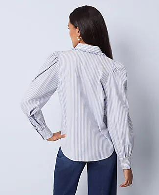 Ann Taylor Weekend Collection Striped Ruffle Collar Blouse sold by Ann Taylor product image thumbnail 2
