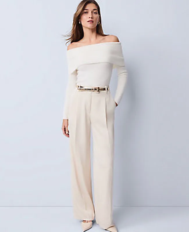 Ann Taylor The Pleated Trouser in Satin sold by Ann Taylor