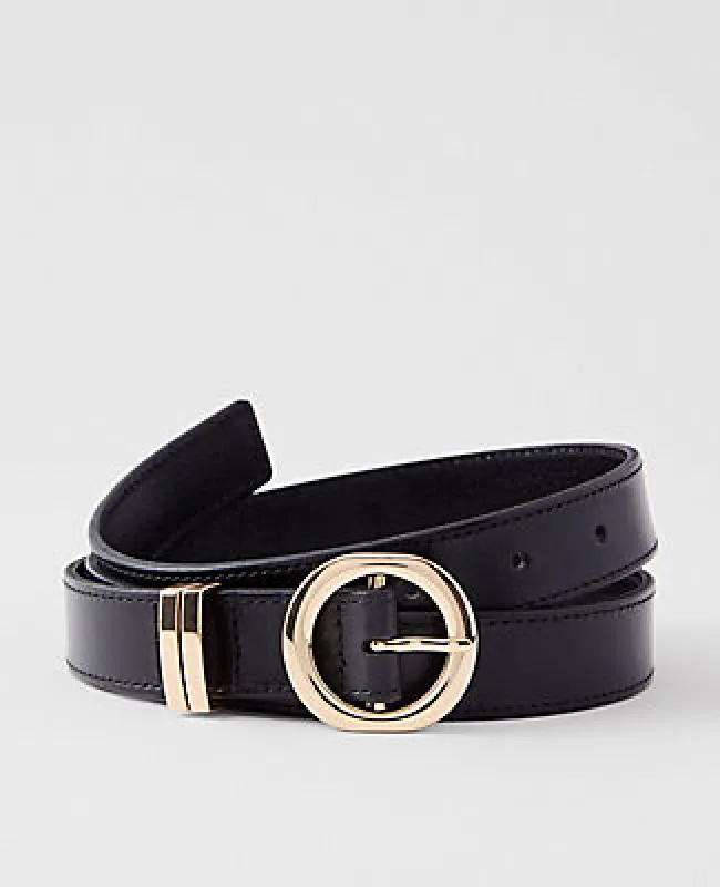 Ann Taylor Leather Round Buckle Belt sold by Ann Taylor