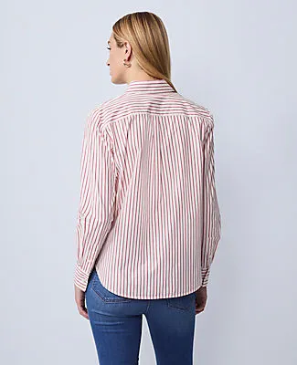 Ann Taylor Petite Weekend Collection Striped Relaxed Perfect Shirt sold by Ann Taylor product image thumbnail 2