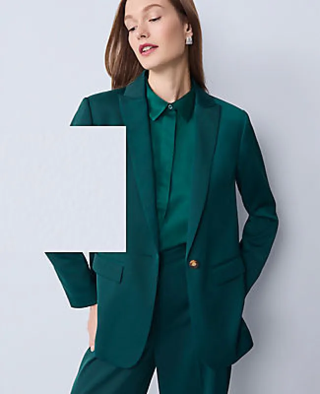 Ann Taylor Satin Fitted Long Blazer sold by Ann Taylor