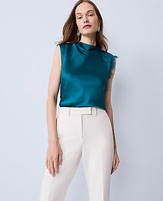 Ann Taylor Lace Trimmed Satin Top sold by Ann Taylor product image thumbnail 3