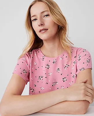 Ann Taylor Floral Mixed Media Tee sold by Ann Taylor product image thumbnail 3