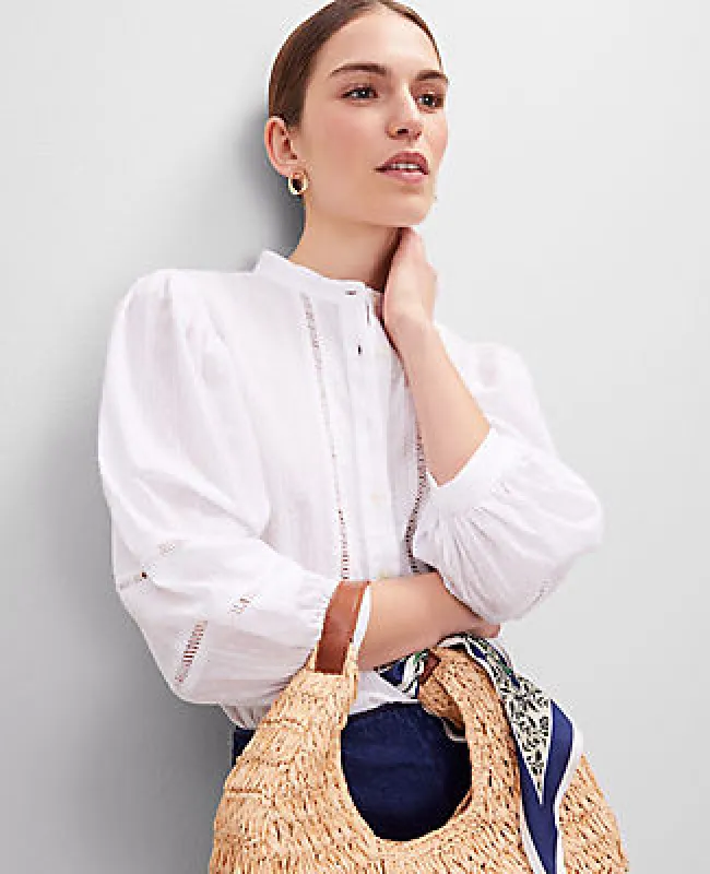 Ann Taylor Petite Puff Sleeve Top sold by Ann Taylor