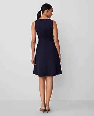 Ann Taylor The Petite Belted Flare Dress in Stretch Cotton sold by Ann Taylor product image thumbnail 2