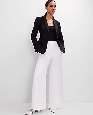 Ann Taylor The Petite Easy Palazzo Pant in Linen Blend sold by Ann Taylor