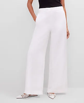 Ann Taylor The Petite Easy Palazzo Pant in Linen Blend sold by Ann Taylor product image thumbnail 2