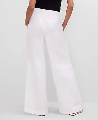 Ann Taylor The Petite Easy Palazzo Pant in Linen Blend sold by Ann Taylor product image thumbnail 3