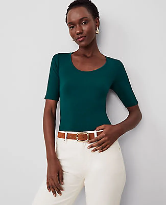 Ann Taylor Scoop Neck Elbow Sleeve Tee sold by Ann Taylor