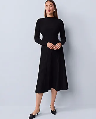 Ann Taylor Petite Ribbed Mock Neck Sweater Dress sold by Ann Taylor product image thumbnail 3