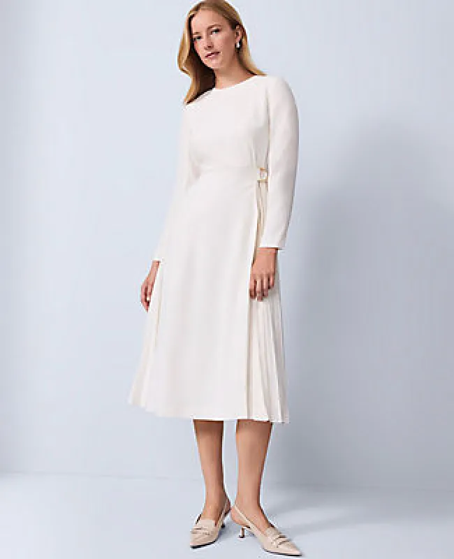 Ann Taylor Pleated Crepe Flare Dress sold by Ann Taylor