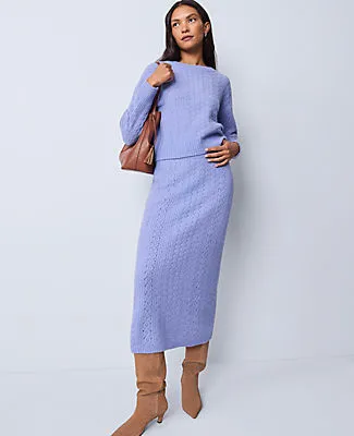 Ann Taylor Weekend Collection Pointelle Sweater Skirt sold by Ann Taylor