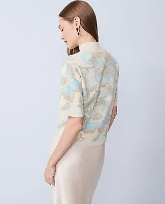 Ann Taylor Shimmer Floral Jacquard Sweater Tee sold by Ann Taylor product image thumbnail 2