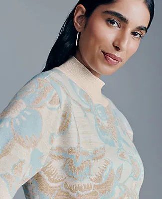 Ann Taylor Shimmer Floral Jacquard Sweater Tee sold by Ann Taylor product image thumbnail 3