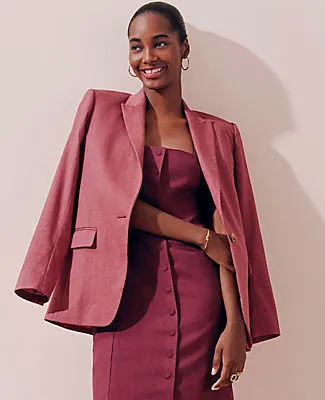 Ann Taylor The Longline Blazer in Linen Blend sold by Ann Taylor product image thumbnail 4