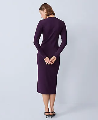 Ann Taylor Crew Neck Button Sweater Dress sold by Ann Taylor product image thumbnail 2