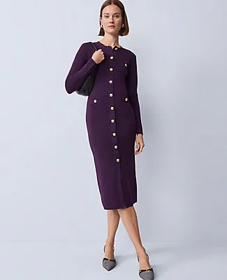 Ann Taylor Crew Neck Button Sweater Dress sold by Ann Taylor product image thumbnail 3